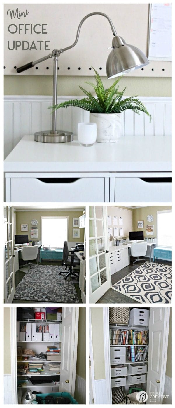 Mini Budget Friendly Office Update | Create a stylish look as well as inexpensive storage solutions. #BHGLivebetter #Ad TodaysCreativeLife.com 