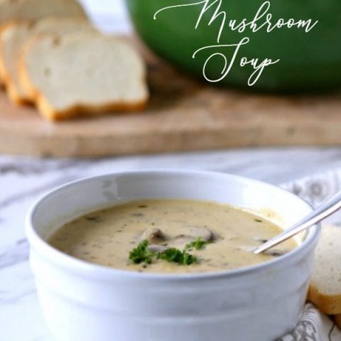 Homemade Cream of Mushroom Soup Recipe | This quick and easy recipe is creamy and full of mushrooms | Fresh ingredients | TodaysCreativeLife.com