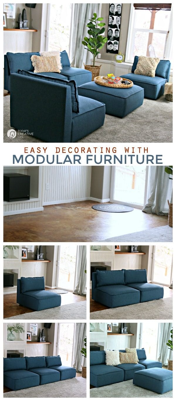 Decorating your Finished Basement | Create a Teen Hangout | Furniture for a finished basement | Modular Furniture Options #BHGLivebetter AD | TodaysCreativeLife.com