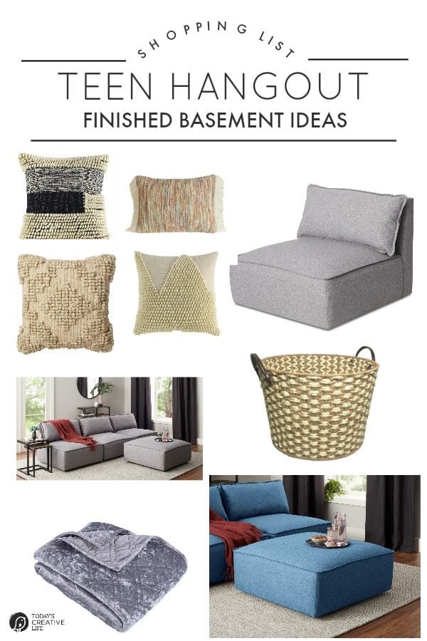 Shopping List for a Finished Basement Teen Hangout | TodaysCreativeLife. #BHGLiveBetter 