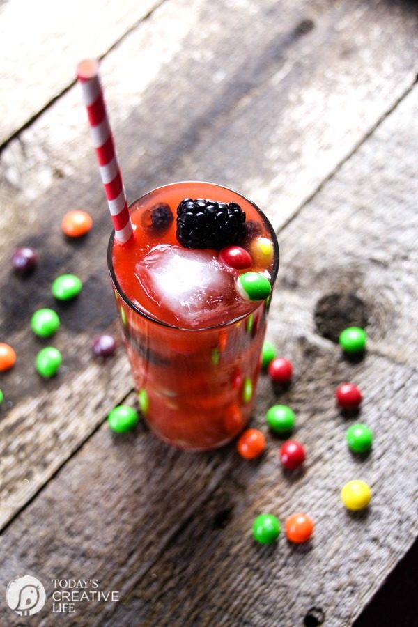 Taste the Rainbow Cocktail | Fruity Drink perfect for spring, summer or St. Patricks Day | TodaysCreativeLife.com