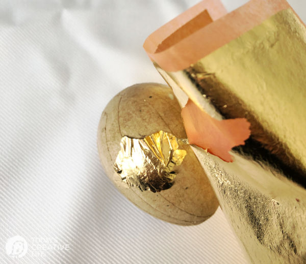Gold Leaf Golden Egg | Applying Gold Leaf to Paper Mache Eggs | TodaysCreativeLife.com