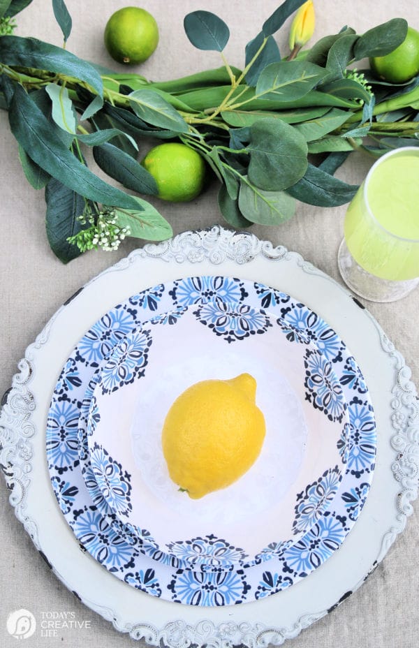 Blue and White Melamine Outdoor Patio Dishes | TodaysCreativeLife.com