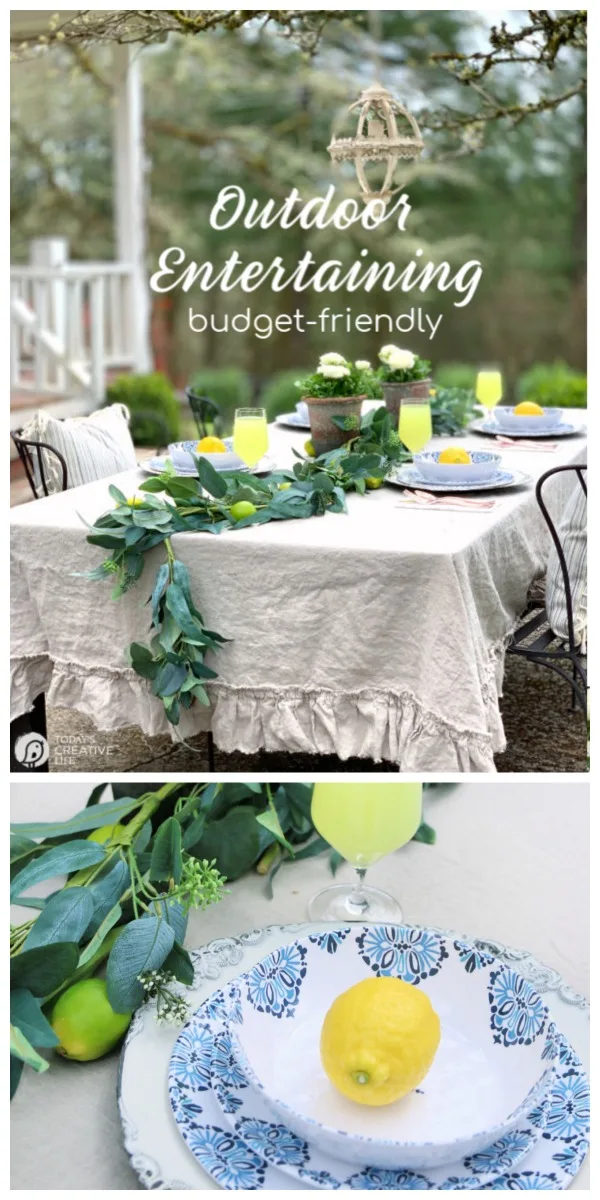 Setting your Outdoor Table | Dining Al Fresco Ideas | Decorating your outdoor table | Budget Friendly Patio Dining | Melamine Dishes Dinnerware Sets | #BHGLivebetter AD | TodaysCreativeLife.com