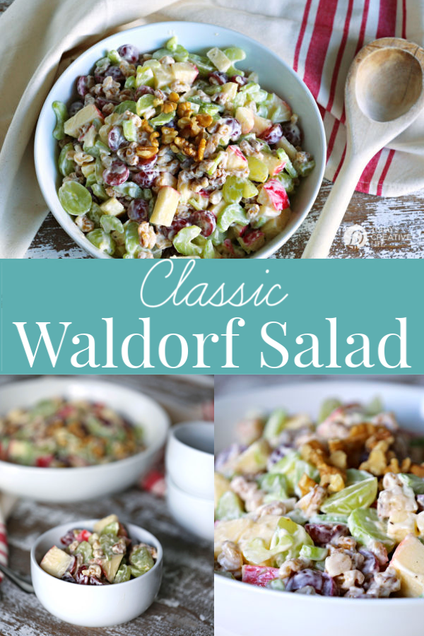 Traditional Waldorf Salad with Celery, Grapes, Apples, Walnuts and Mayo dressing | TodaysCreativeLife.com