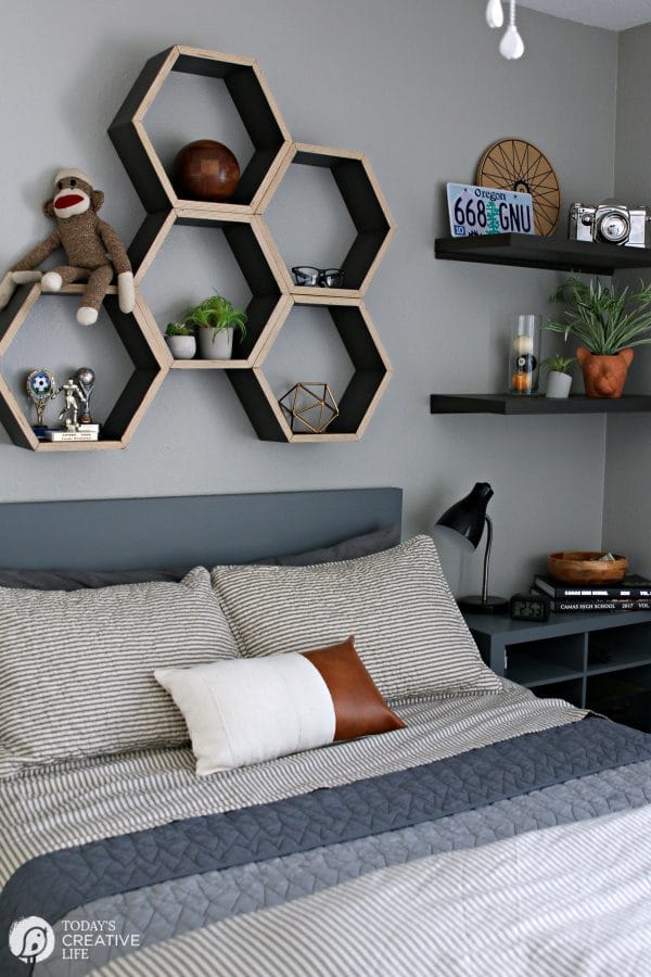 Young Male Bedroom Ideas | Boy Bedroom in Grey | TodaysCreativeLife.com