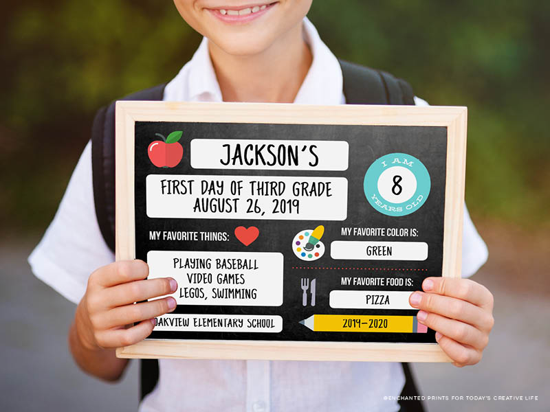 Printable Sign for Back to School