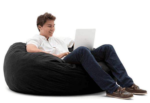 Big Bean Bag chair with college student 