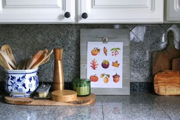 Kitchen decorated for Fall