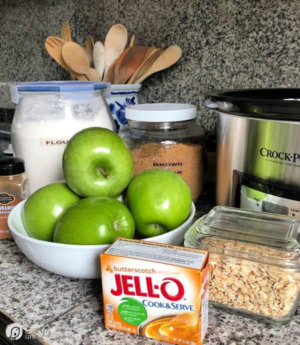 ingredients for butterscotch apple crisp