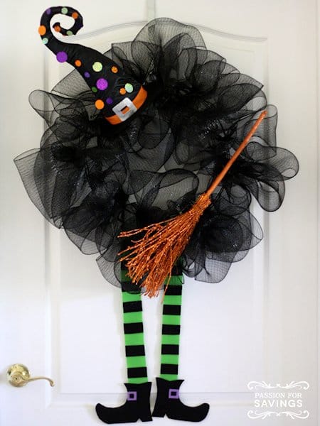 Halloween Wreath with witches legs