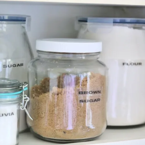 Pantry Jars with Flour and Sugar