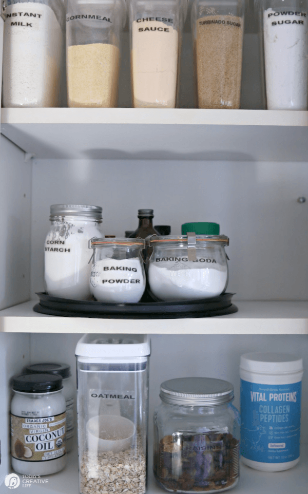 organized cupboard in kitchen