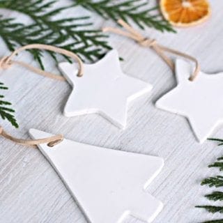 White Clay Christmas Ornaments