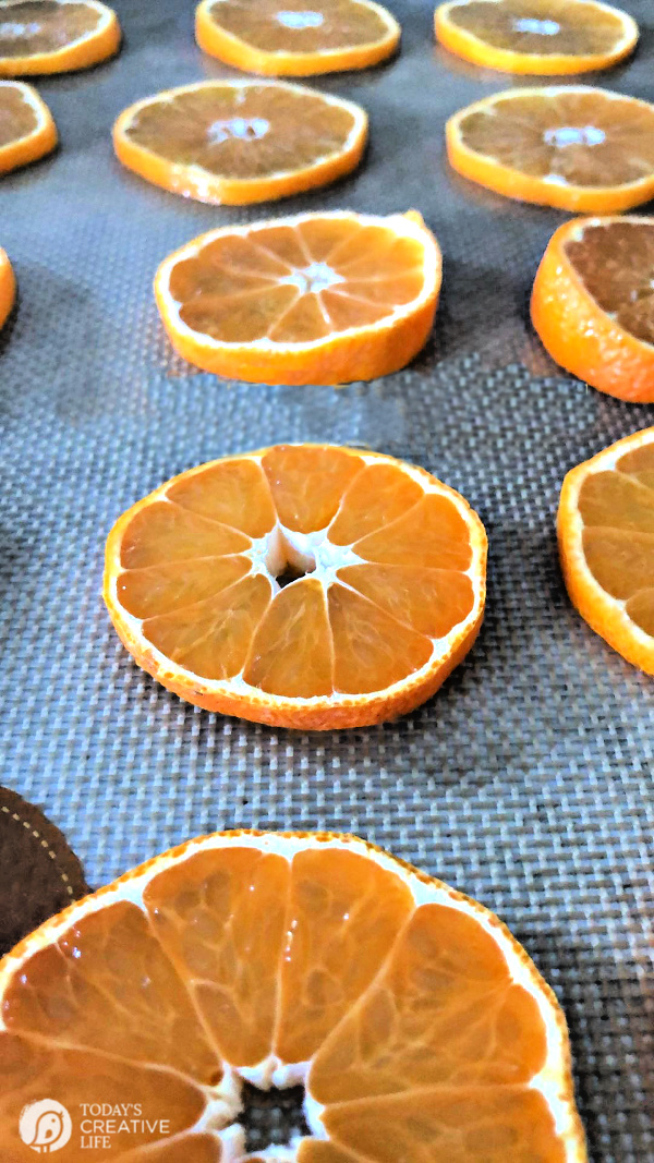 Sliced Oranges on baking sheet