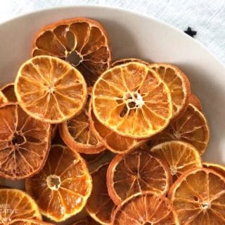 Dried oranges on a plate