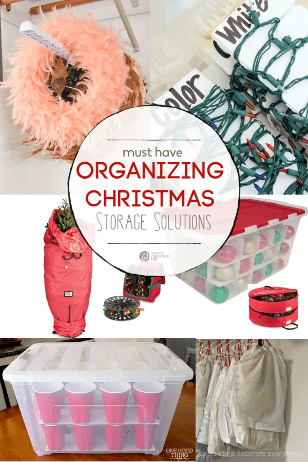 Photo Collage of Christmas storage solutions