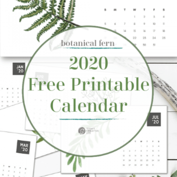 Photo collage with fern design calendar