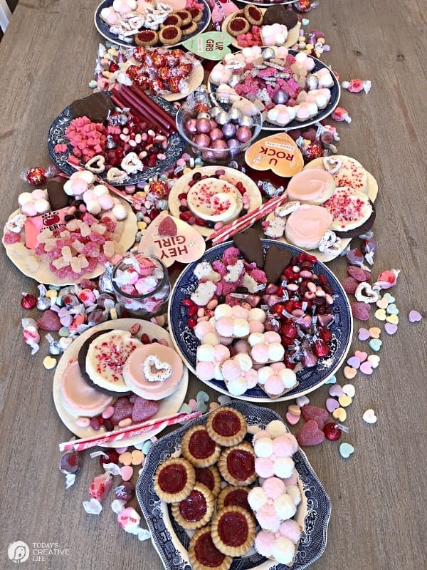 Valentine Candy spread on a table