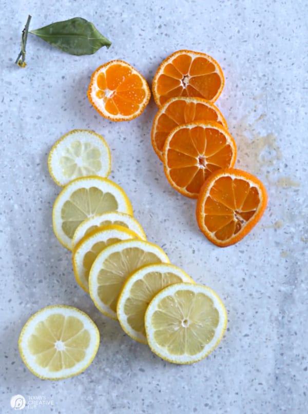 sliced oranges and lemons
