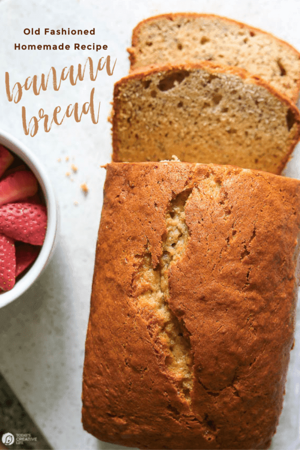 Banana Bread loaf from the top view