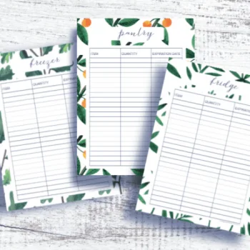 inventory printable for the kitchen