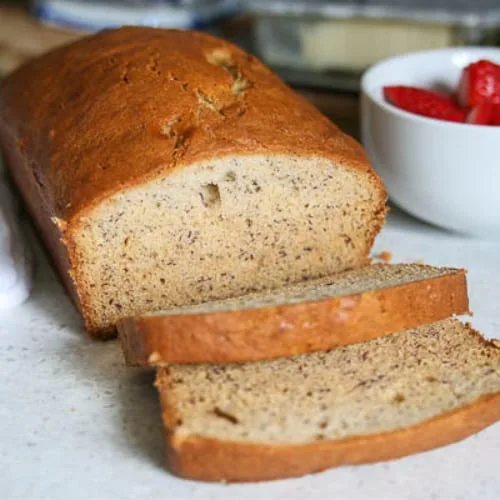 Sliced loaf of Banana bread