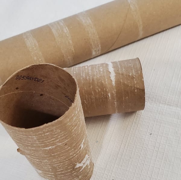 toilet paper roll tubes ready for crafting