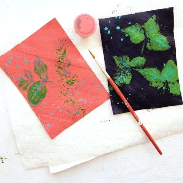 Painted cardboard art squares