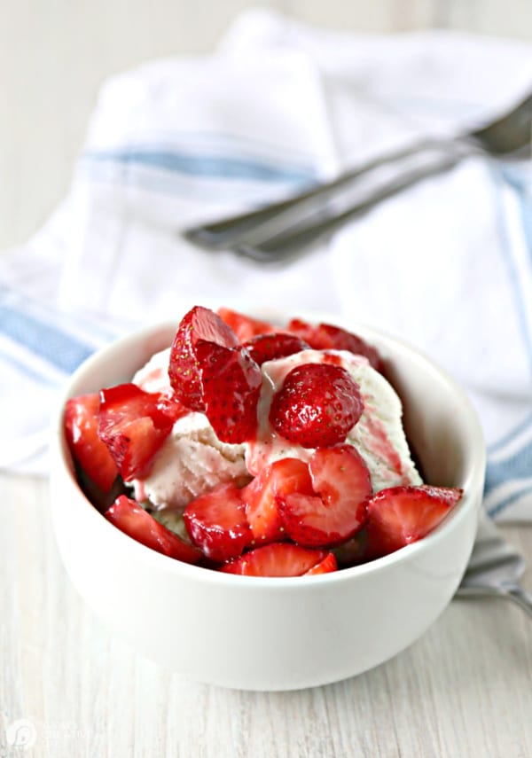 white bowl with strawberries