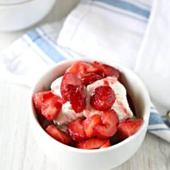 Strawberry Shortcake in a white bowl