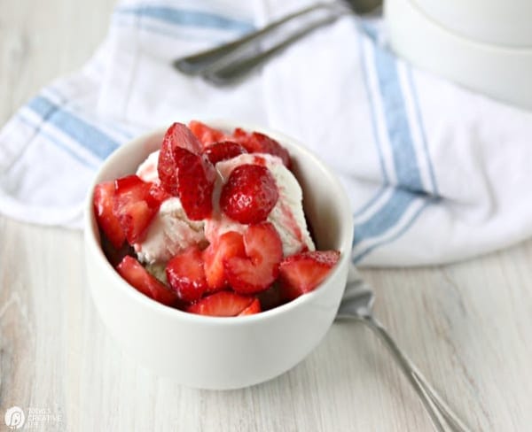 bowl of strawberry shortcake