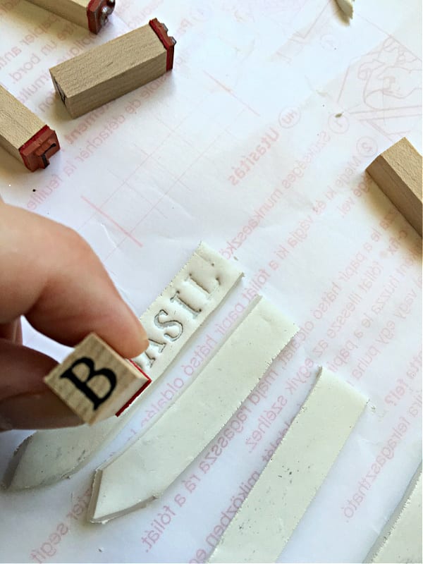 Stamping letters for plant markers