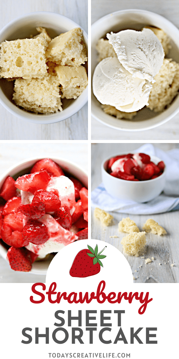 photo collage of strawberry short cake