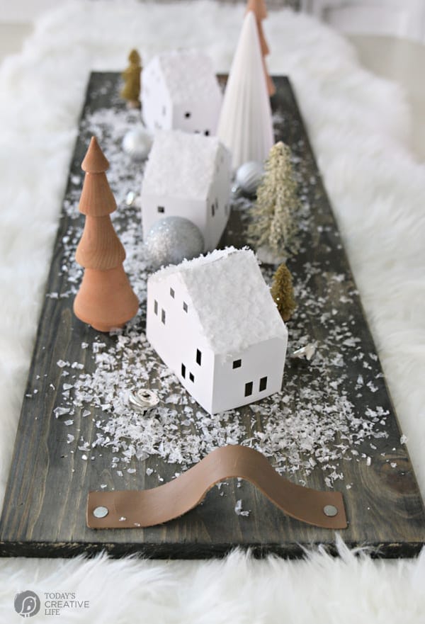 Wood Tray with Christmas decor