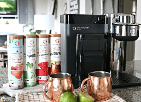 Drink Maker with Cocktail Pods on kitchen counter