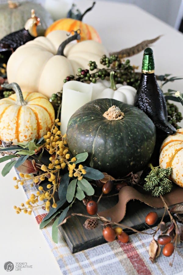 Thanksgiving Table Centerpiece with pumpkins