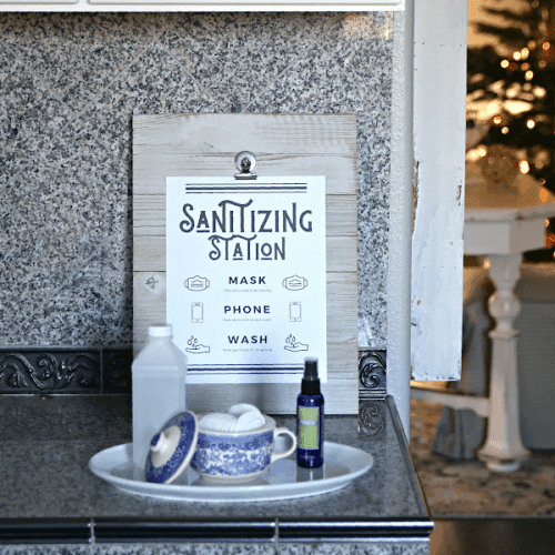Sanitation Station with free printable