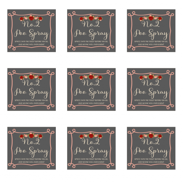 square labels for Poo Pourri