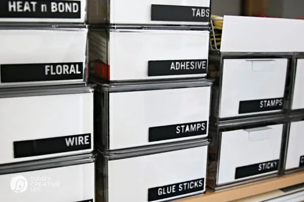 Labeled containers for organizing