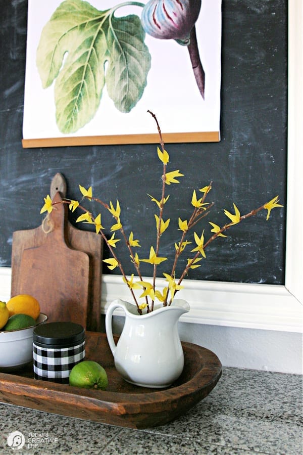 DIY Faux Forsythia branches for decorating.