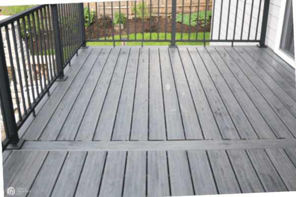 cleaning a composite deck with simple soap and water