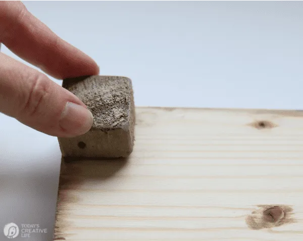 Applying legs to a wood tray