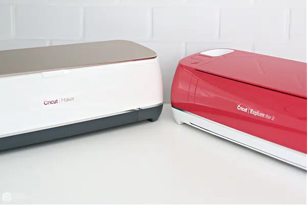 Cricut Maker and Cricut Explore Air 2 side by side.