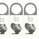 Black and white Turkey sketch for wine tags