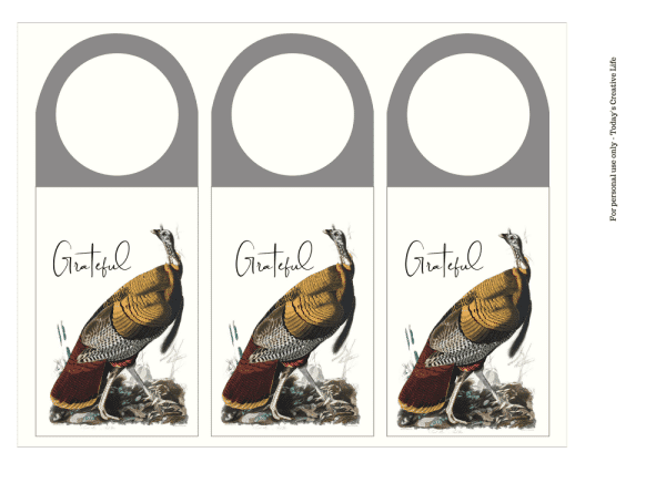 Printable Bottle Tags for Thanksgiving. Turkey images