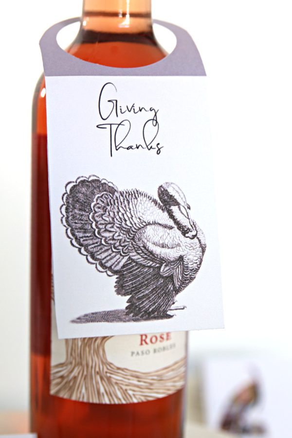 Printable Wine Bottle tag for Thanksgiving