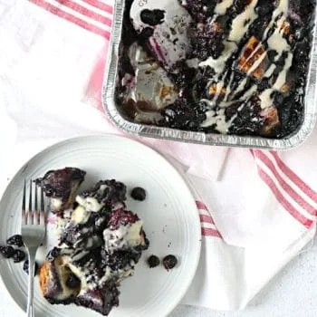 Blueberry Bubble Bread on a white plate