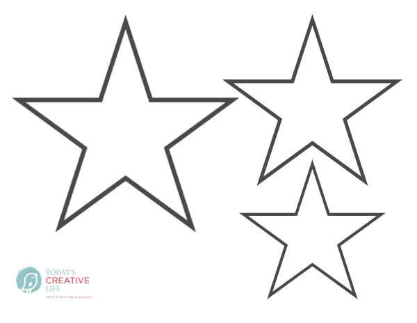 Star template with three different sizes