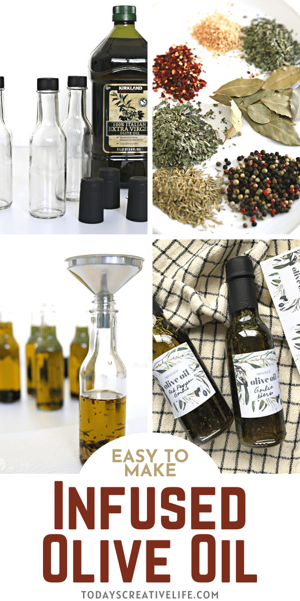 photo collage of How to Infused Olive Oil steps and tutorial